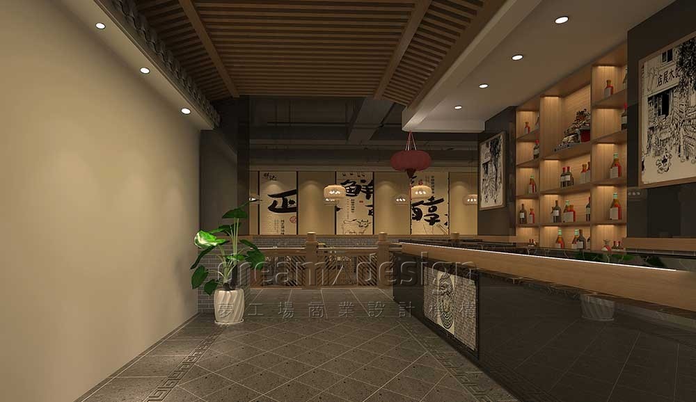 群記潮汕牛肉火鍋門店內(nèi)部設(shè)計(jì)圖1