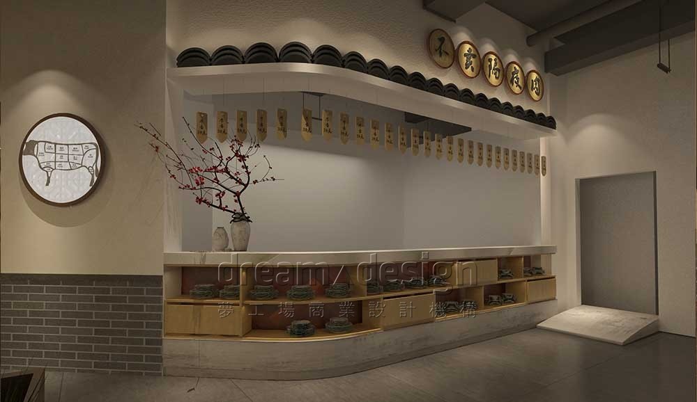 群記潮汕牛肉火鍋門店內(nèi)部設(shè)計(jì)圖5